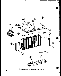 Evaporator & Action Air Parts Diagram and Parts List for ES218-3SPT P67535-2R Amana Air Conditioner