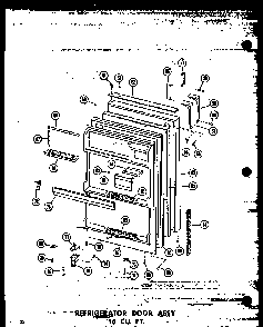Refrigerator Door Assy 16 Cu. Ft. Diagram and Parts List for T16N-P60236-48W  Amana Refrigerator