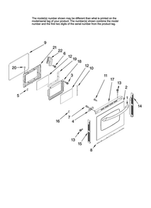 Lower Door Parts Diagram and Parts List for MER6757BAB14  Maytag Range