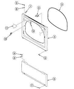 Front Panel Diagram and Parts List for SSG909WF  Speed Queen Dryer