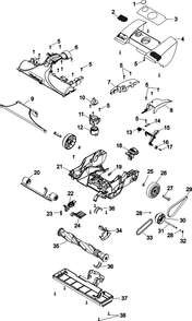 Foot Assembly Diagram and Parts List for U8341-900  Hoover Upright Vacuum