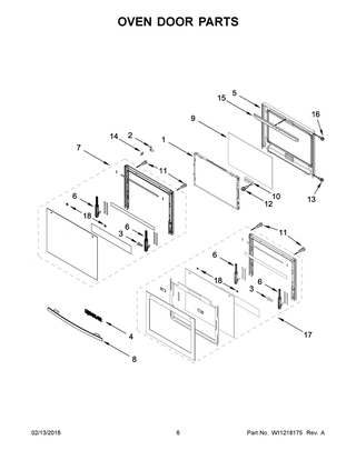Oven Door Parts Diagram and Parts List for JMW2427DS02  Maytag Microwave Oven Combo