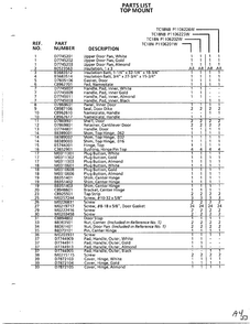 Top Mount Page 2 Diagram and Parts List for TC22N-P116205W  Amana Refrigerator