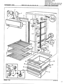 Fresh Food Compartment Diagram and Parts List for 21674B  Admiral Refrigerator