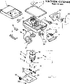 Base Assembly Diagram and Parts List for 11629601  Kenmore Canister Vacuum