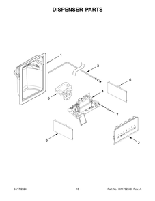Dispenser Parts Diagram and Parts List for MSS25C4MGZ09  Maytag Refrigerator