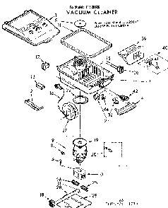 Base Assembly Diagram and Parts List for 11629820  Kenmore Canister Vacuum