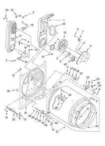 Bulkhead Parts Diagram and Parts List for MGDC400VW0  Maytag Dryer