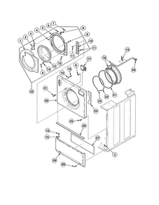 Front Panel/door & Seal Diagram and Parts List for SWF261WH  Speed Queen Washer