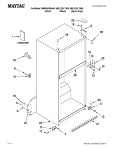 Cabinet Parts Diagram and Parts List for M9RXDGFYM00  Maytag Refrigerator