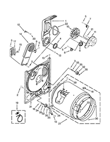 Bulkhead Parts Diagram and Parts List for NED4600YQ1  Amana Dryer