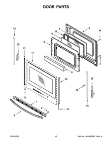 Door Parts Diagram and Parts List for AGR6603SMS0  Amana Range