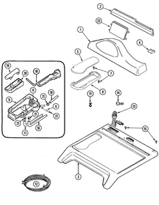 Control Panel & Top Diagram and Parts List for PVTEST2Q  Maytag Washer