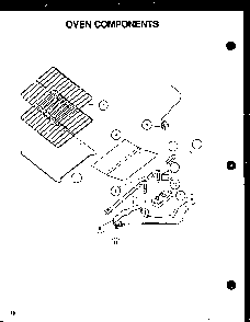 Oven Components Diagram and Parts List for RLT359UCO P1141108NW Caloric Range