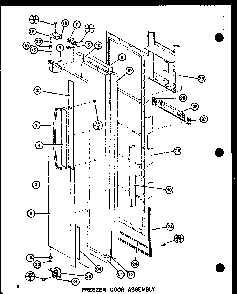 Freezer Door Assembly Diagram and Parts List for SL22GL-P7745508WL  Amana Refrigerator