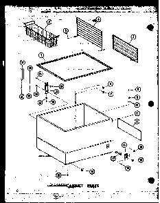 Cabinet Parts Diagram and Parts List for C19B-1-G P73980-11WG Amana Freezer