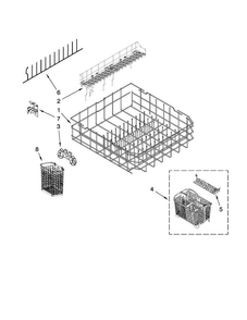 Lower Rack Parts Diagram and Parts List for MDB8959SAS0  Maytag Dishwasher