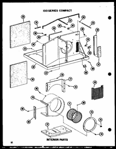 Interior Parts (109-2j/p54390-97r) Diagram and Parts List for 109-2J P54390-97R Amana Air Conditioner