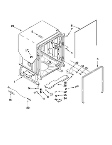 Tub And Frame Parts Diagram and Parts List for MDB7760AWS2  Maytag Dishwasher