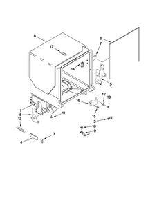 Tub And Frame Parts Diagram and Parts List for ADB1600AWQ2  Amana Dishwasher