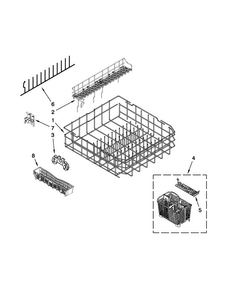 Lower Rack Parts Diagram and Parts List for MDB8959SBW2  Maytag Dishwasher