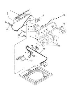 Controls And Water Inlet Parts Diagram and Parts List for NTW4700YQ0  Amana Washer