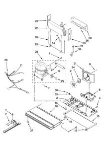 Unit Parts Diagram and Parts List for ABB1927VEB1  Amana Refrigerator
