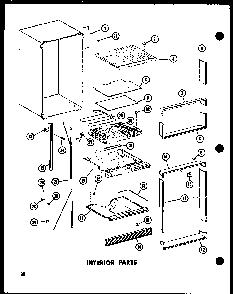 Interior Parts Diagram and Parts List for TC18E-L-P74660-14WL  Amana Refrigerator