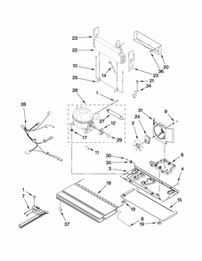 Unit Parts Diagram and Parts List for MBB1953WEW0  Maytag Refrigerator