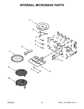 Internal Microwave Parts Diagram and Parts List for JMW2430IL02  Maytag Microwave Oven Combo