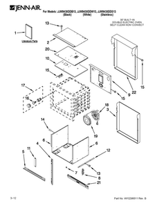 Oven Parts Diagram and Parts List for JJW9430DDB13  Jenn-Air Wall Oven