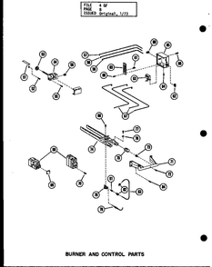 Burner And Control Parts 1 Diagram and Parts List for GH-105DE P96294-8F Amana Furnace