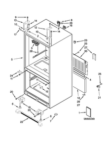 Cabinet Parts Diagram and Parts List for JFC2290VEM8  Jenn-Air Refrigerator