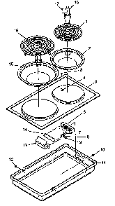 Cooktop Module-cc1ef And Cc1wf Diagram and Parts List for AKDH6E P1131744NE Amana Cooktop