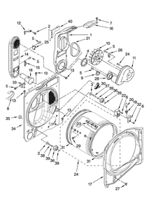 Bulkhead Parts Diagram and Parts List for MGD6300TQ1  Maytag Dryer
