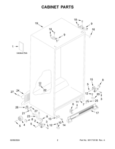 Part Location Diagram of W11641242 Whirlpool Tech Sheet (French)