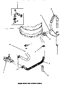 Drain Hose & Siphon Break Diagram and Parts List for CW3502L P1163208WL Amana Washer