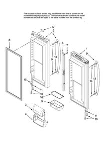 Refrigerator Door Parts Diagram and Parts List for AFB2534FES12  Amana Refrigerator
