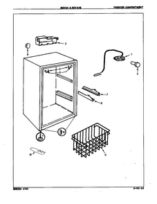 Freezer Compartment Diagram and Parts List for RCV5H 87R00 Maytag Refrigerator
