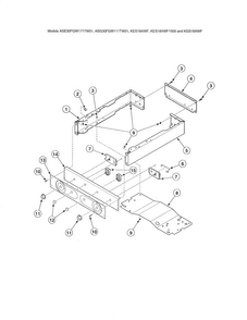 Control Panel-stacked Models Diagram and Parts List for ADE30RGS171TW01  Speed Queen Dryer