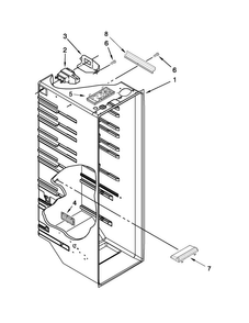 Refrigerator Liner Parts Diagram and Parts List for 5MSF25N4BA00  Maytag Refrigerator