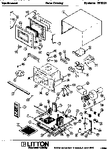 Section 1 Diagram and Parts List for 70 3001 Amana Microwave