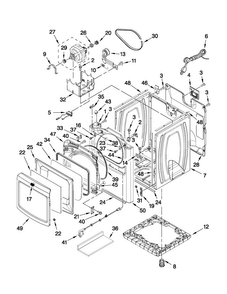 Cabinet Parts Diagram and Parts List for MGDB850YG0  Maytag Dryer