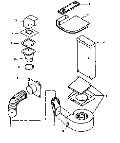 Ventilation Parts Diagram and Parts List for CC13W P1155203S Amana Range