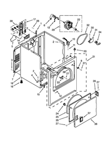 Cabinet Parts Diagram and Parts List for NED4600YQ1  Amana Dryer