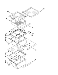 Refrigerator Shelf Parts Diagram and Parts List for MSD2574VEM13  Maytag Refrigerator