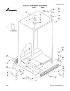 Cabinet Parts Diagram and Parts List for ASD2523WRB00  Amana Refrigerator