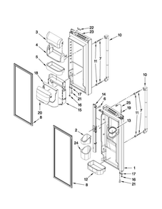 Refrigerator Door Parts Diagram and Parts List for JFI2089AEP8  Jenn-Air Refrigerator