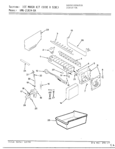 Ice Maker Kit Diagram and Parts List for 21814-0A  Admiral Refrigerator