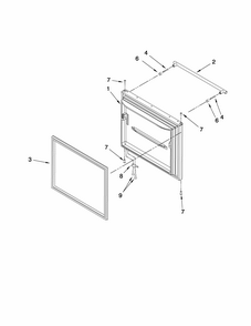 Freezer Door Parts Diagram and Parts List for GB2526LEKS3  Amana Refrigerator
